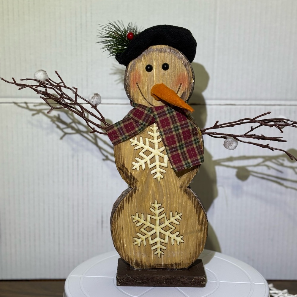 Clearance Bundle w/2nd item for $4.99 shipping Snowman Decor with Plaid Scarf